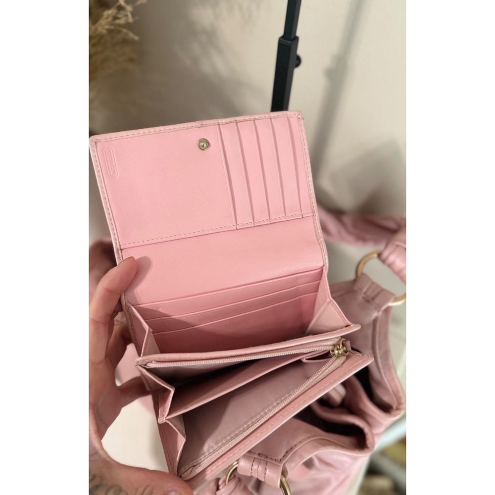 Coach Madison Maggie Pink Leather Hobo Bag & Wallet Y2K Coquette - Picture 8 of 8